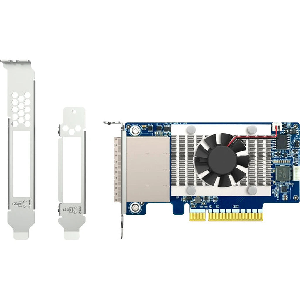 QNAP QXP-1630S-3816 PCIe Gen4 SAS expansion card with full-height and low-profile mounting brackets -tpstech.in