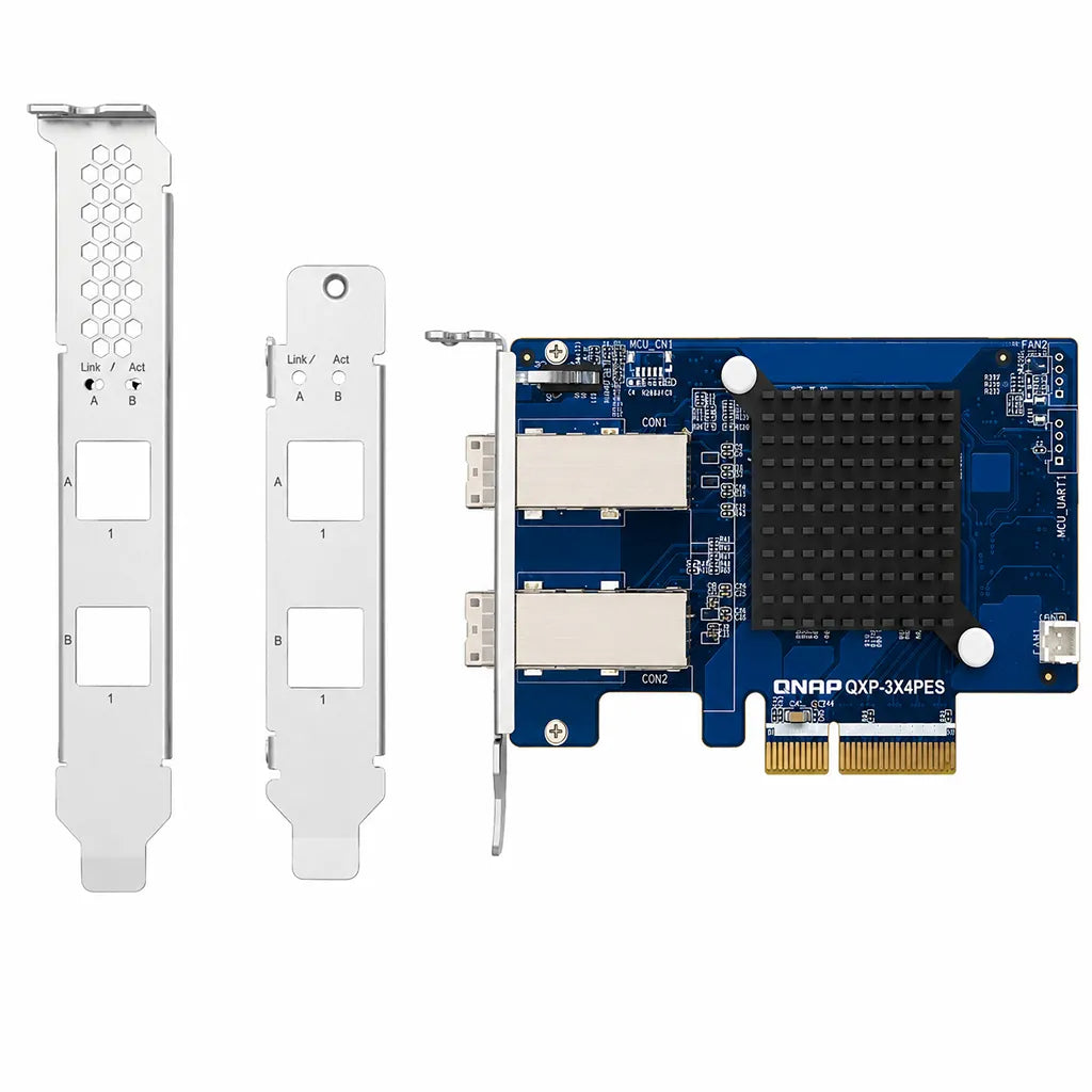 QNAP QXP-3X4PES PCIe Gen3 x4 NAS expansion card with full height and low profile mounting brackets -tpstech.in