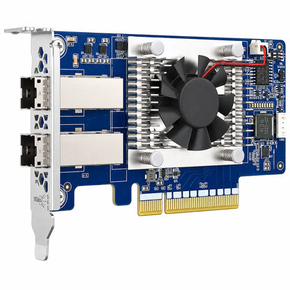 QNAP QXP-830S-3808 dual SFF-8644 12Gb/s SAS storage expansion card angled front view -tpstech.in