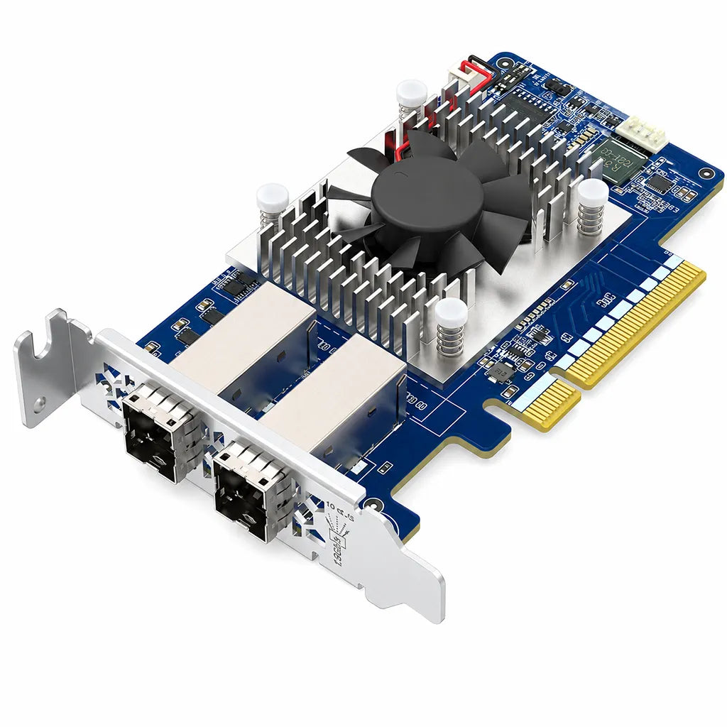 QNAP QXP-830S-3808 enterprise PCIe Gen4 dual-port SAS storage expansion card top perspective view -tpstech.in
