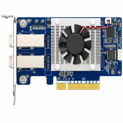 QNAP QXP-830S-3808 PCIe Gen4 SAS expansion card rear view with cooling fan and heatsink -tpstech.in