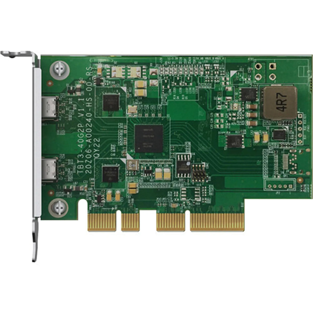 Front PCB layout and chipset of QNAP QXP T32P Thunderbolt 3 Dual Port PCIe 3.0 x4 Expansion Card -tpstech.in