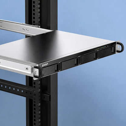 QNAP RAIL-A02-90 Kingslide Rail Kit installed on a Rackmount NAS Server with sliding rail mechanism -tpstech.in