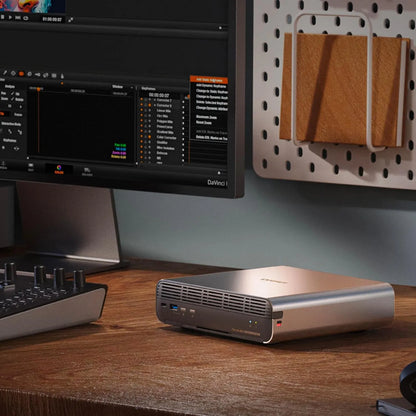 QNAP TBS-h574TX-i5-16G NASbook in a professional video editing workstation setup -tpstech.in