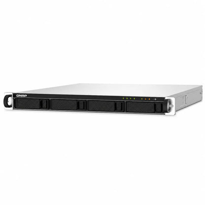 QNAP TS-432PXU-RP-2G 4 Bay High Speed Arm Based Rackmount NAS right top angle showing metal chassis, four drive bays and status indicators -tpstech.in