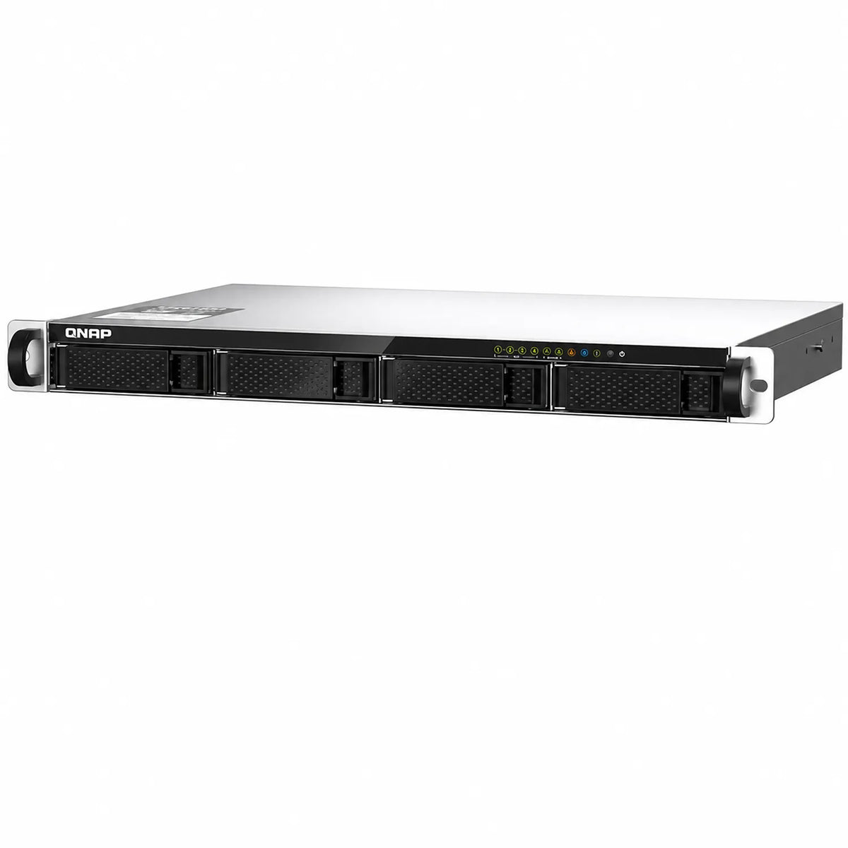 QNAP TS-435XeU-4G 4 Bay High Speed Short Depth Rackmount NAS Enclosure right angled front view -tpstech.in