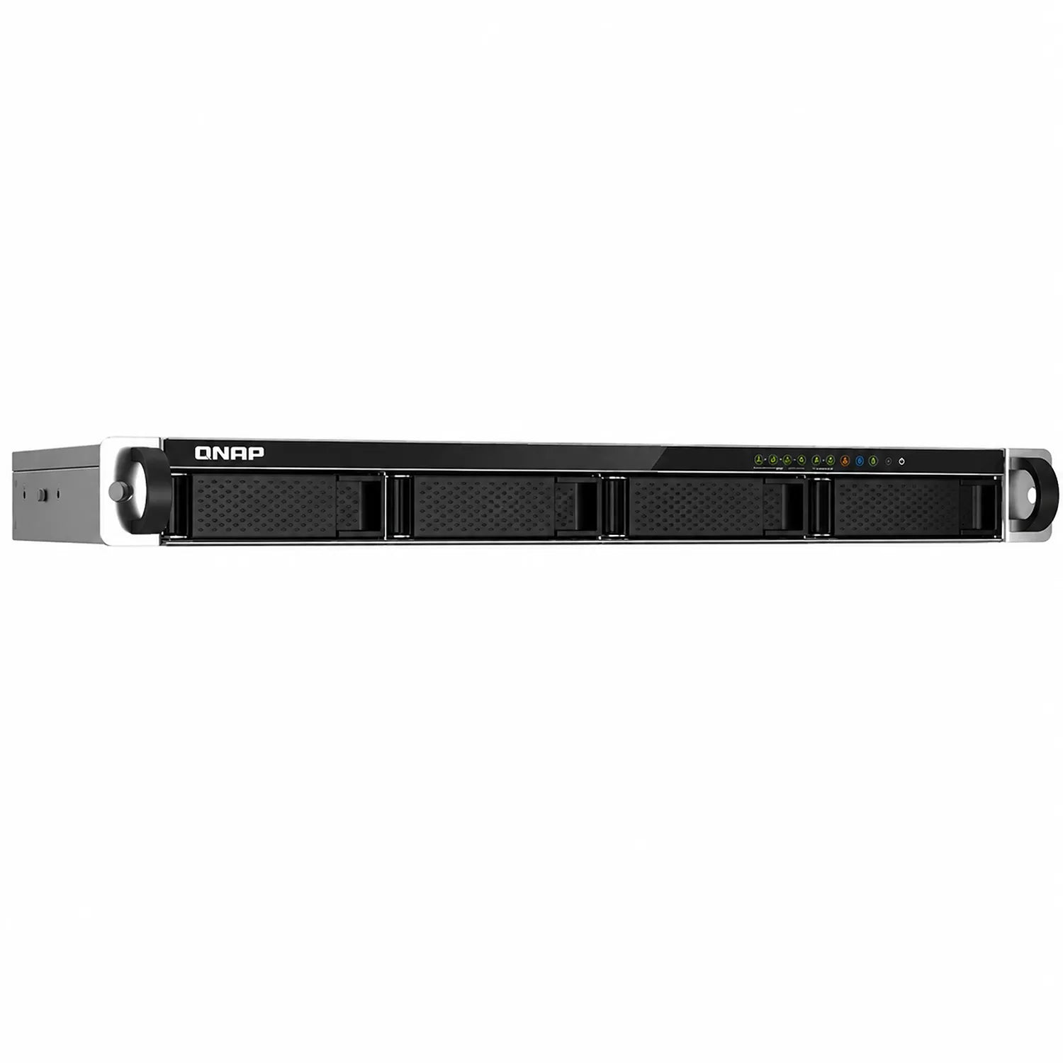 QNAP TS-435XeU-4G 4 Bay High Speed Short Depth Rackmount NAS Enclosure left angled view -tpstech.in