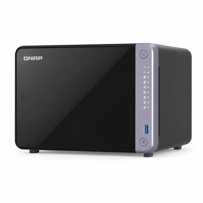 QNAP TS-632X-4G 6 Bay 10GbE Desktop NAS with black enclosure shown from the front-right angle -tpstech.in