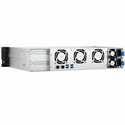 QNAP TS-855eU-RP-8G 8 Bay High Speed Rackmount NAS rear angled view with cooling fans and ports-tpstech.in