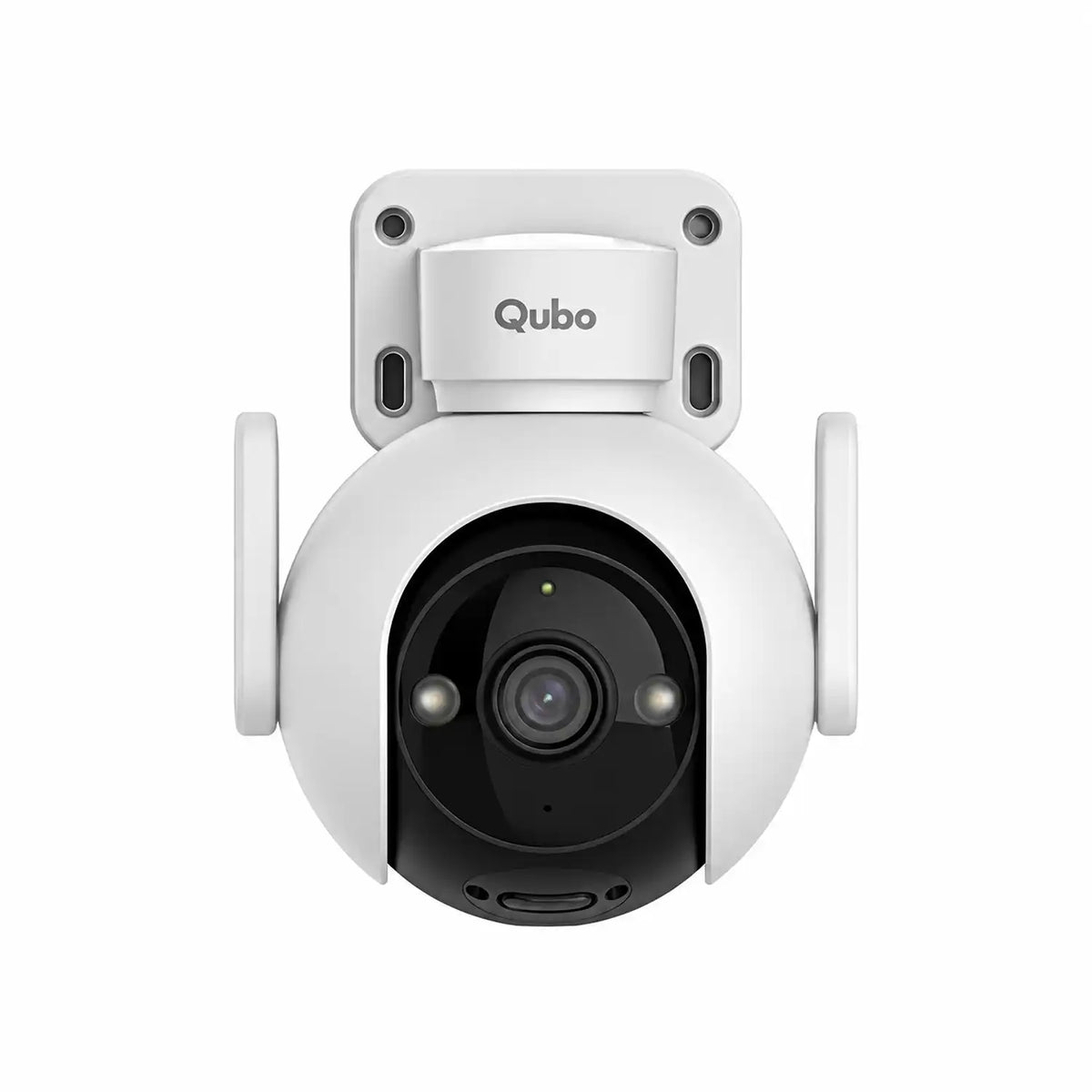 Qubo OC-HCX02WH1 Smart Outdoor Cam 360 Prime 5MP Wi-Fi Security Camera Front Profile with Dual Antennas tpstech.in