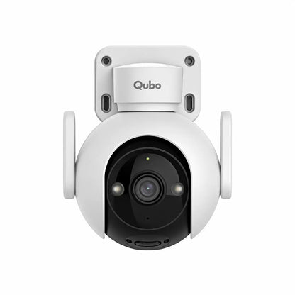 Qubo OC-HCX02WH1 Smart Outdoor Cam 360 Prime 5MP Wi-Fi Security Camera Front Profile with Dual Antennas tpstech.in