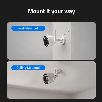 Qubo Smart Bullet Cam Pro 4MP Outdoor Security Camera Wall and Ceiling Mounting Options -tpstech.in