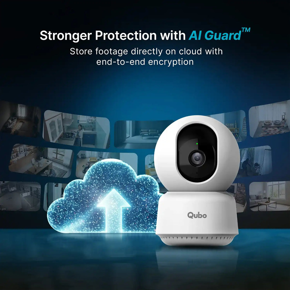 Qubo Smart Camera 360° 3MP Wi-Fi Indoor Security Camera Cloud Storage and Data Protection -tpstech.in