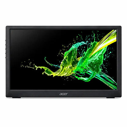Repacked Acer PM161Q 15.6 Inch Full HD IPS Portable Monitor straight front view showcasing 15.6-inch widescreen display -tpstech.in