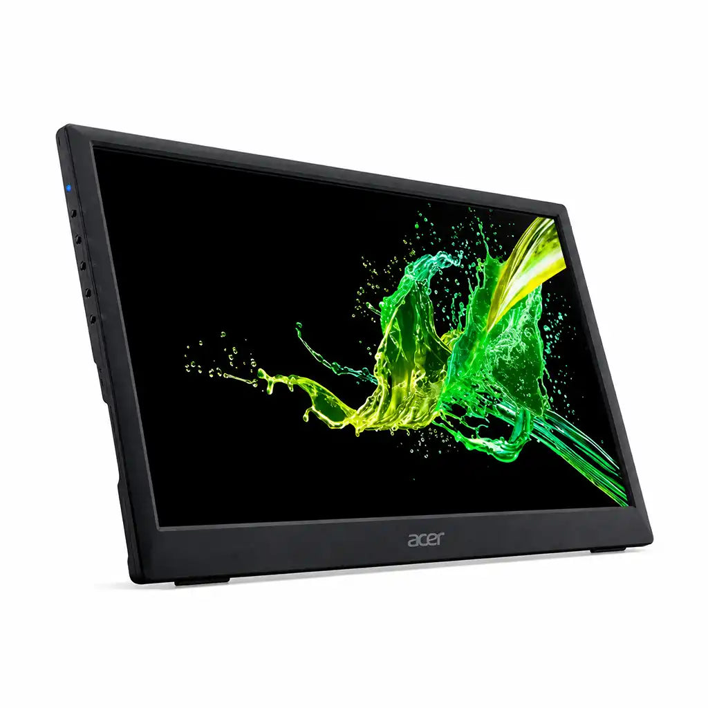 Repacked Acer PM161Q 15.6 Inch Full HD IPS Portable Monitor side perspective view showing vibrant color display and slim frame -tpstech.in