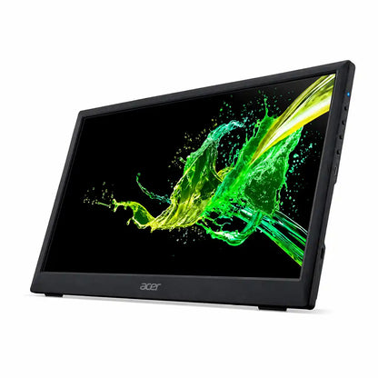 Repacked Acer PM161Q 15.6 Inch Full HD IPS Portable Monitor right angled view displaying side control buttons and ports -tpstech.in