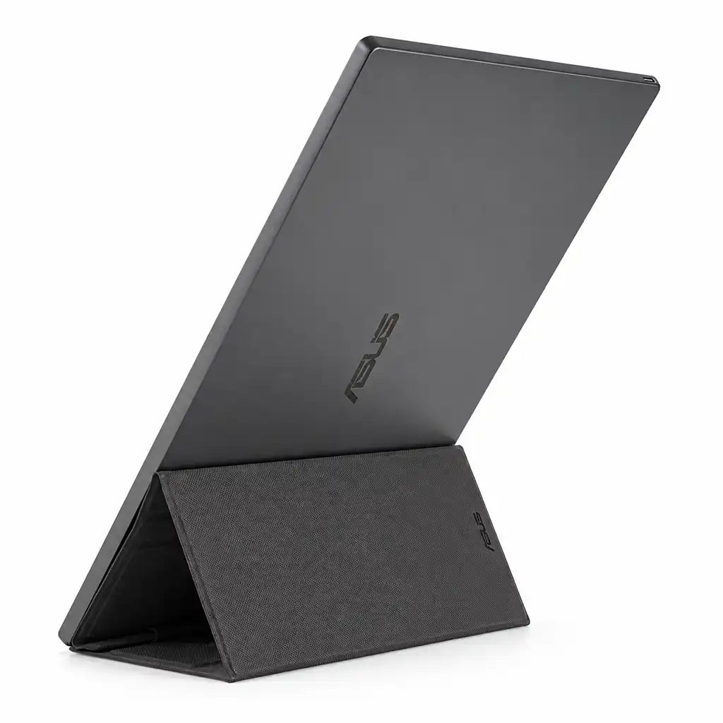 Repacked ASUS ZenScreen MB16ACE Portable USB Monitor back view showing rear panel and magnetic folding cover stand -tpstech.in