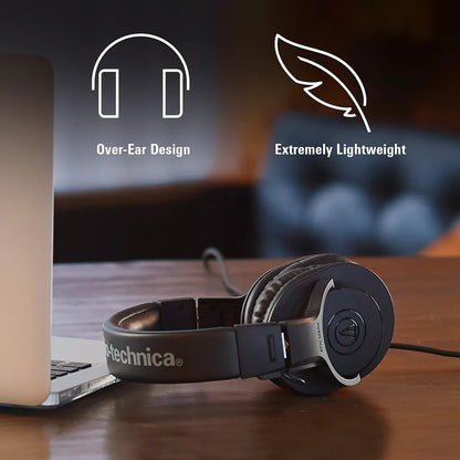 Repacked Audio-Technica ATH-M20x Professional Studio Monitor Headphones Over Ear Lightweight Design -tpstech.in