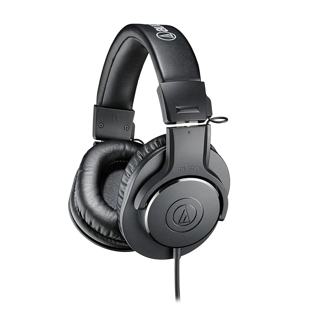 Repacked Audio-Technica ATH-M20x Professional Studio Monitor Headphones Side Angle View -tpstech.in