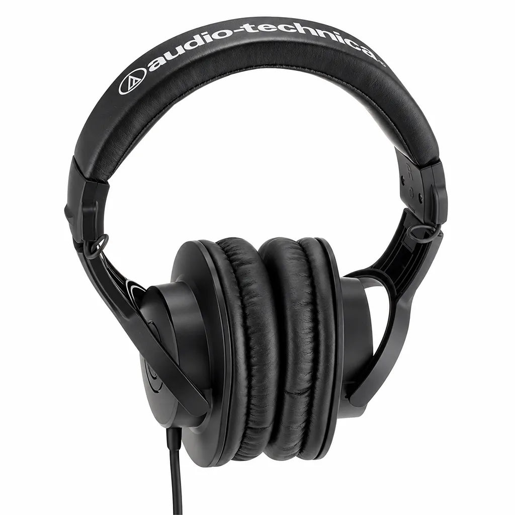 Repacked Audio-Technica ATH-M20x Professional Studio Monitor Headphones Front View with Cushioned Headband -tpstech.in