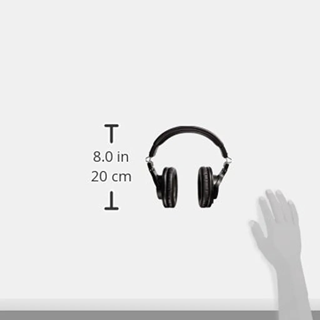 Repacked Audio-Technica ATH-M30x Professional Studio Monitor Headphones Dimensions and Height Size -tpstech.in