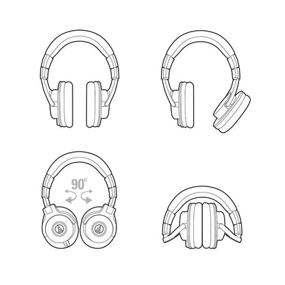 Repacked Audio-Technica ATH-M40x Professional Studio Monitor Headphones 90 Degree Swiveling Earcups Diagram -tpstech.in