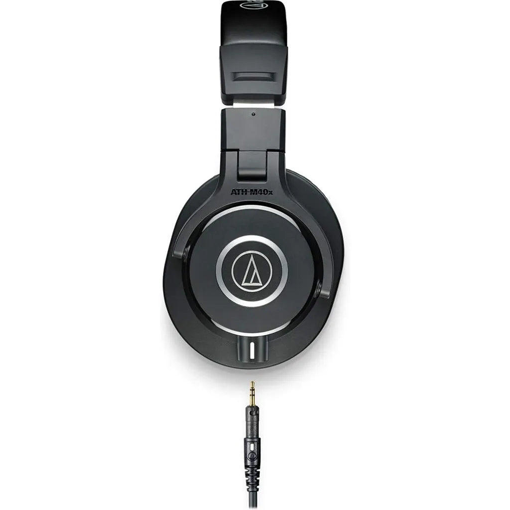 Repacked Audio-Technica ATH-M40x Professional Studio Monitor Headphones Earcup Detail with Detachable Cable -tpstech.in