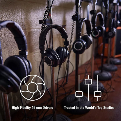 Repacked Audio-Technica ATH-M50x Professional Monitor Headphones High-Fidelity 45mm Drivers Trusted in Studios -tpstech.in