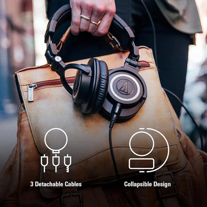 Repacked Audio-Technica ATH-M50x Professional Monitor Headphones Detachable Cables and Collapsible Body -tpstech.in