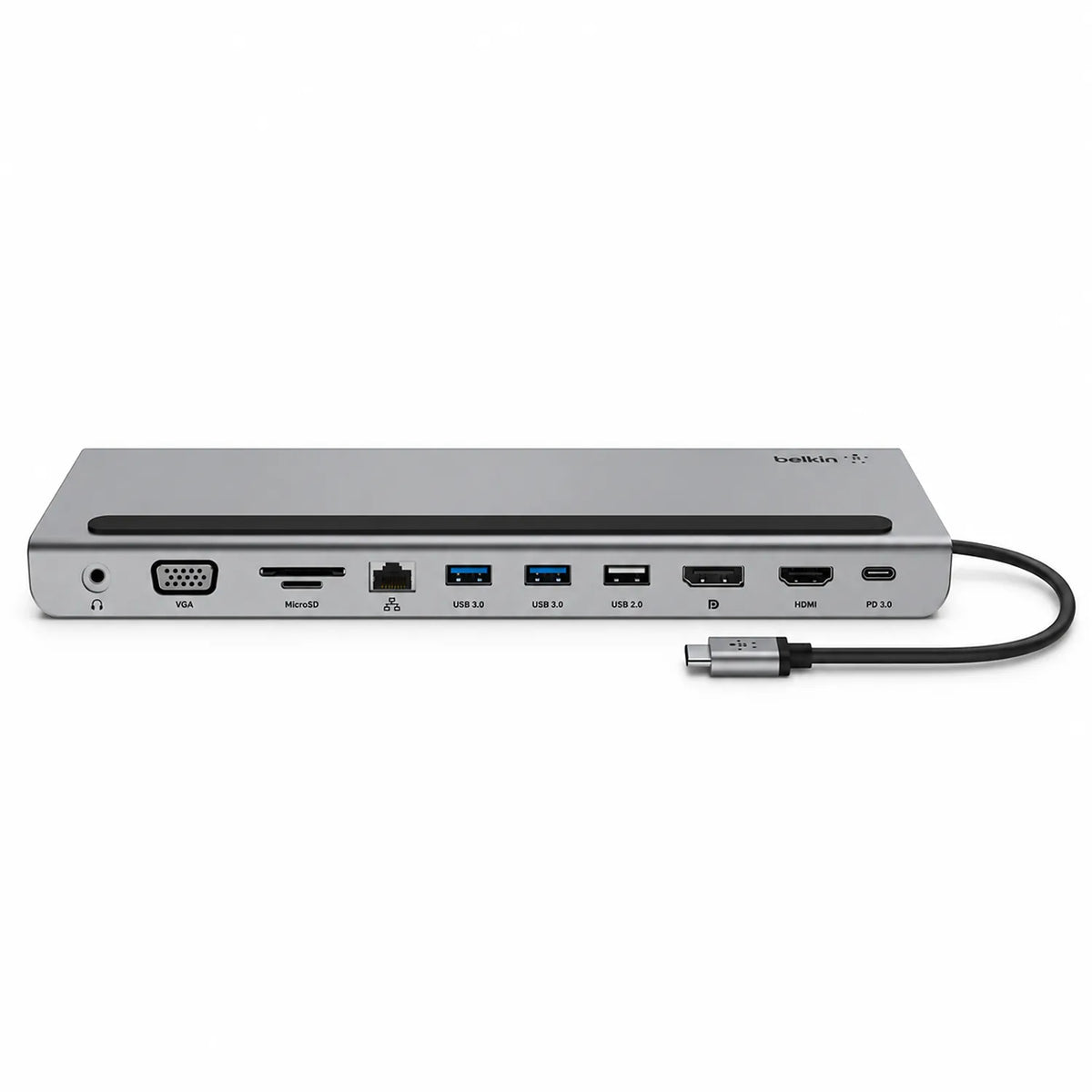 Front facing view of connection ports on Repacked Belkin INC004 USB-C 11-in-1 Multiport Dock for Mac and PC -tpstech.in