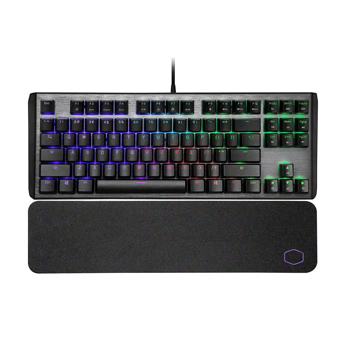 Repacked Cooler Master CK530 V2 Mechanical Gaming Keyboard top-down view showing tenkeyless TKL layout and ergonomic wrist rest -tpstech.in