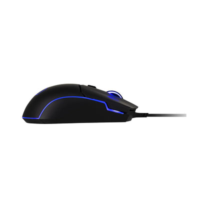 Repacked Cooler Master CM110 Gaming Mouse 6000 DPI RGB Wired USB right side profile view displaying sleek curves and RGB border lighting -tpstech.in