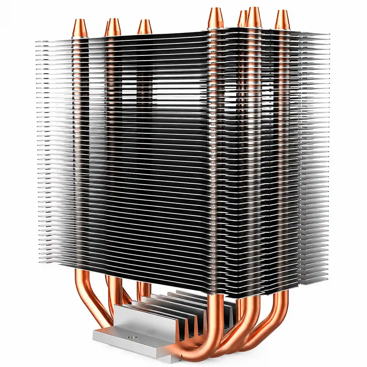 Repacked Cooler Master Hyper 212 LED CPU Air Cooler for Intel and AMD rear heatsink view displaying direct contact copper heat pipes and aluminum fins -tpstech.in