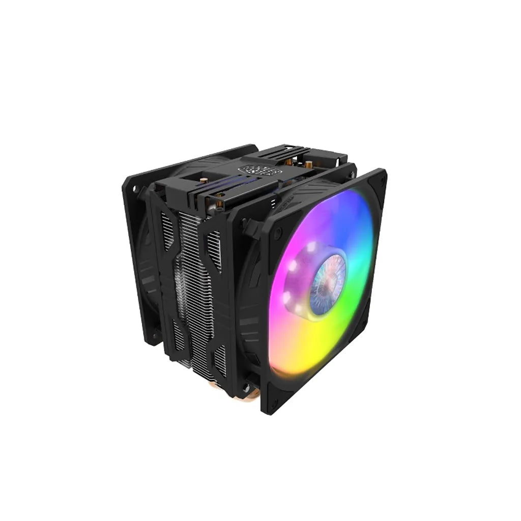 Repacked Cooler Master Hyper 212 LED Turbo ARGB CPU Air Cooler Top Isometric Angle View -tpstech.in
