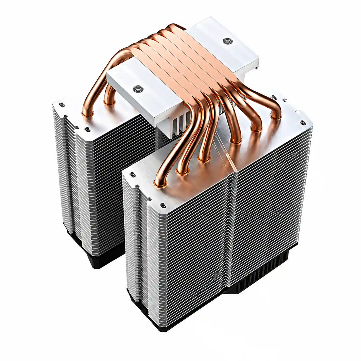 Repacked Cooler Master MasterAir MA621P TR4 RGB CPU Cooler underside view displaying large Threadripper TR4 direct contact copper heat pipes -tpstech.in