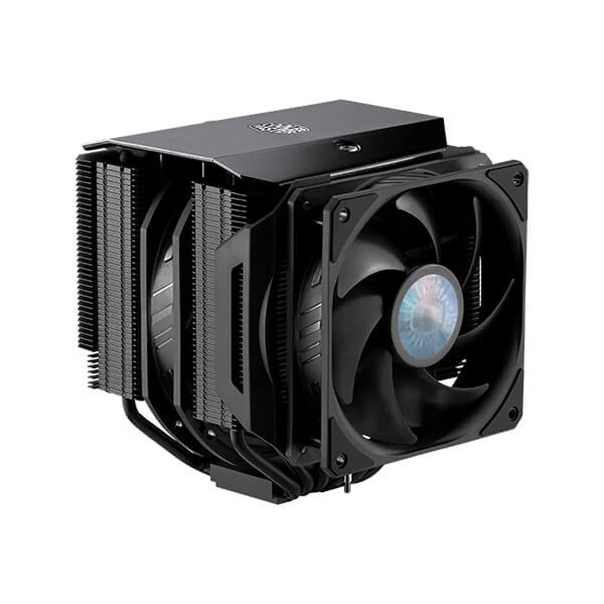 Isometric perspective of Repacked Cooler Master MasterAir MA624 Stealth Dual Tower CPU Air Cooler -tpstech.in