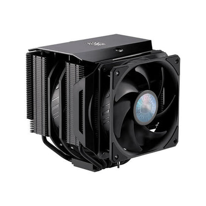 Isometric perspective of Repacked Cooler Master MasterAir MA624 Stealth Dual Tower CPU Air Cooler -tpstech.in