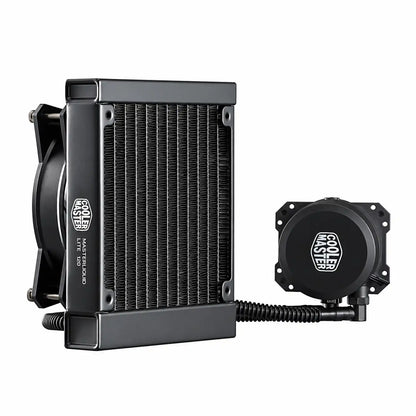 Aluminum radiator fins and pump unit of Repacked Cooler Master MasterLiquid Lite 120 120mm AIO CPU Liquid Cooler -tpstech.in