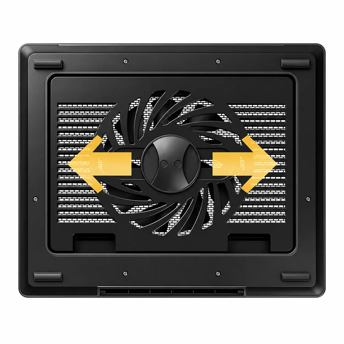 Repacked Cooler Master NotePal ErgoStand Lite Laptop Cooling Pad for 15.6-inch Laptops underside showing movable fan rail with directional arrows for targeted cooling -tpstech.in