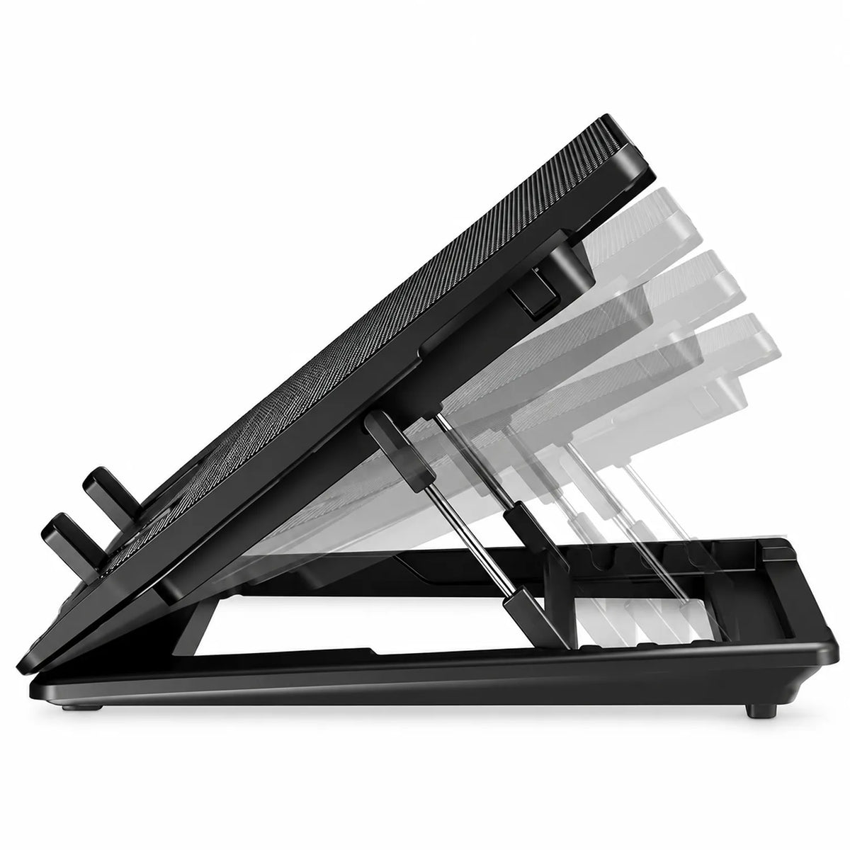 Repacked Cooler Master NotePal ErgoStand Lite Laptop Cooling Pad for 15.6-inch Laptops side profile displaying multiple ergonomic height adjustment levels -tpstech.in