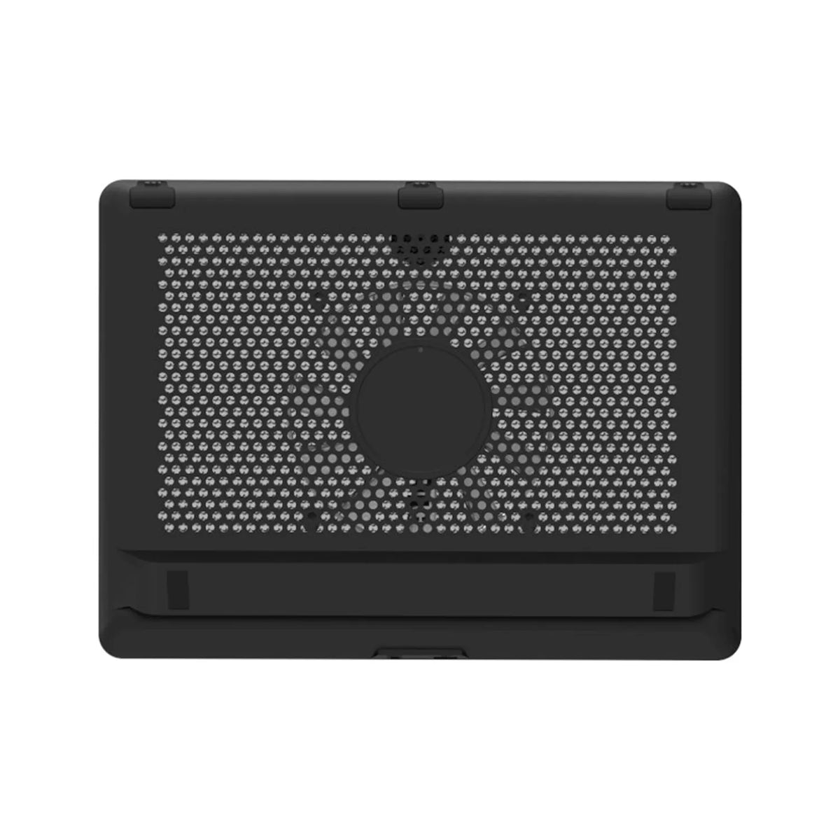 Repacked Cooler Master Notepal L2 Laptop Cooler for Up to 17-inch Laptops bottom view showing circular ventilation grille and rubber anti-slip pads -tpstech.in