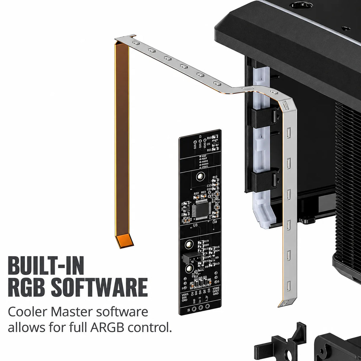 Repacked Cooler Master Wraith Ripper AMD TR4 CPU Air Cooler built-in ARGB lighting strip and controller circuit -tpstech.in