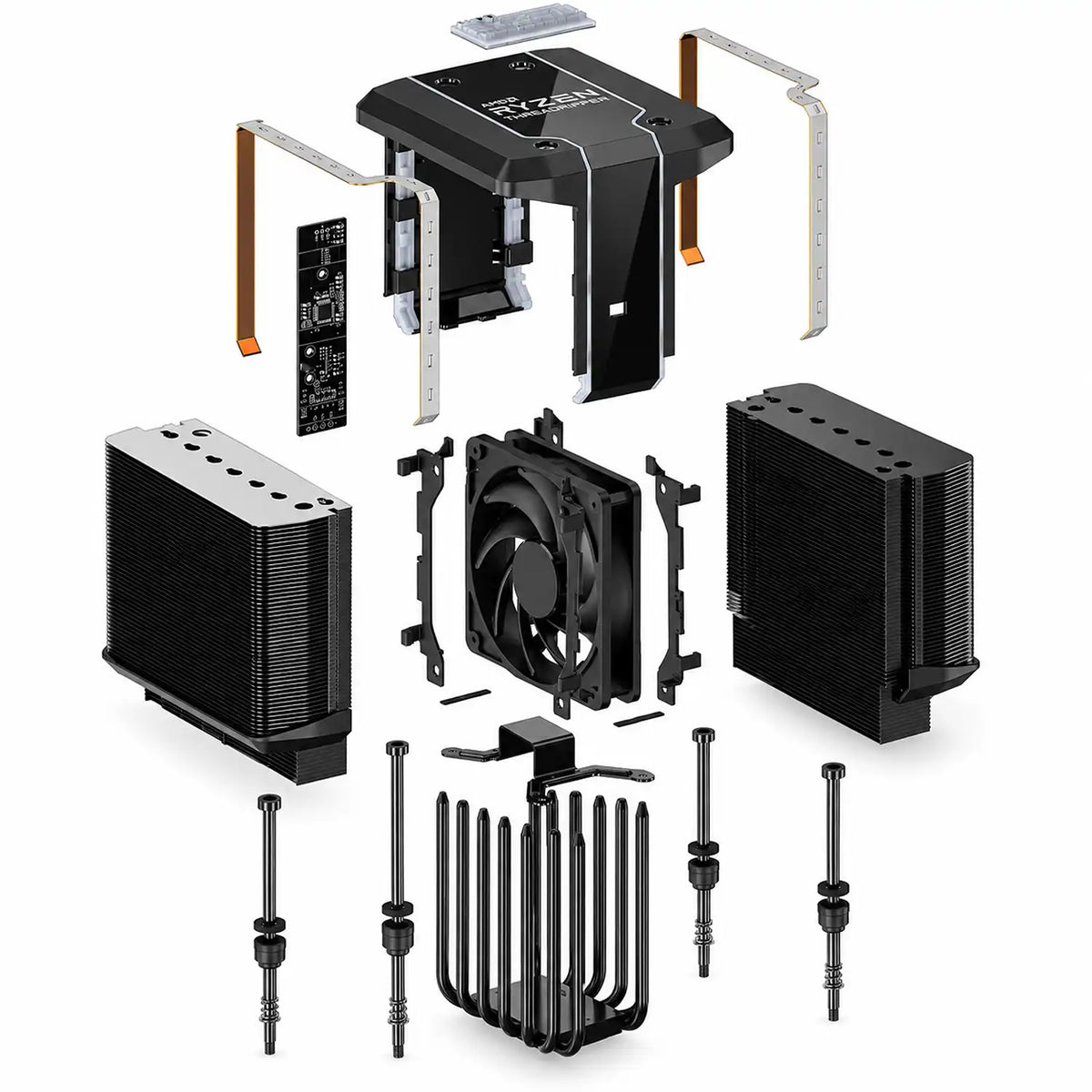 Repacked Cooler Master Wraith Ripper AMD TR4 CPU Air Cooler exploded diagram showing internal cooling parts -tpstech.in