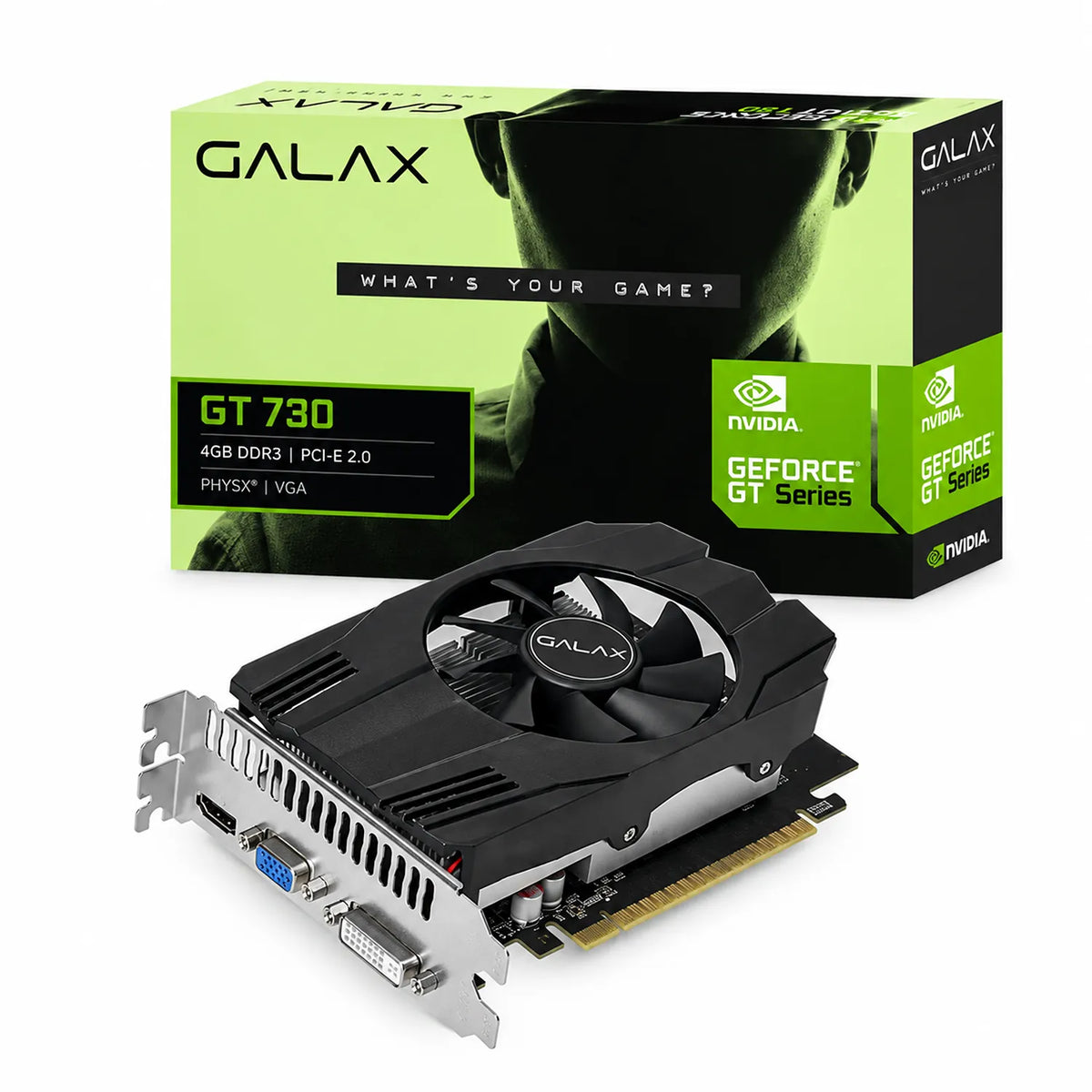 Repacked Galax GeForce GT 730 4GB DDR3 64-bit Graphics Card with retail packaging box -tpstech.in