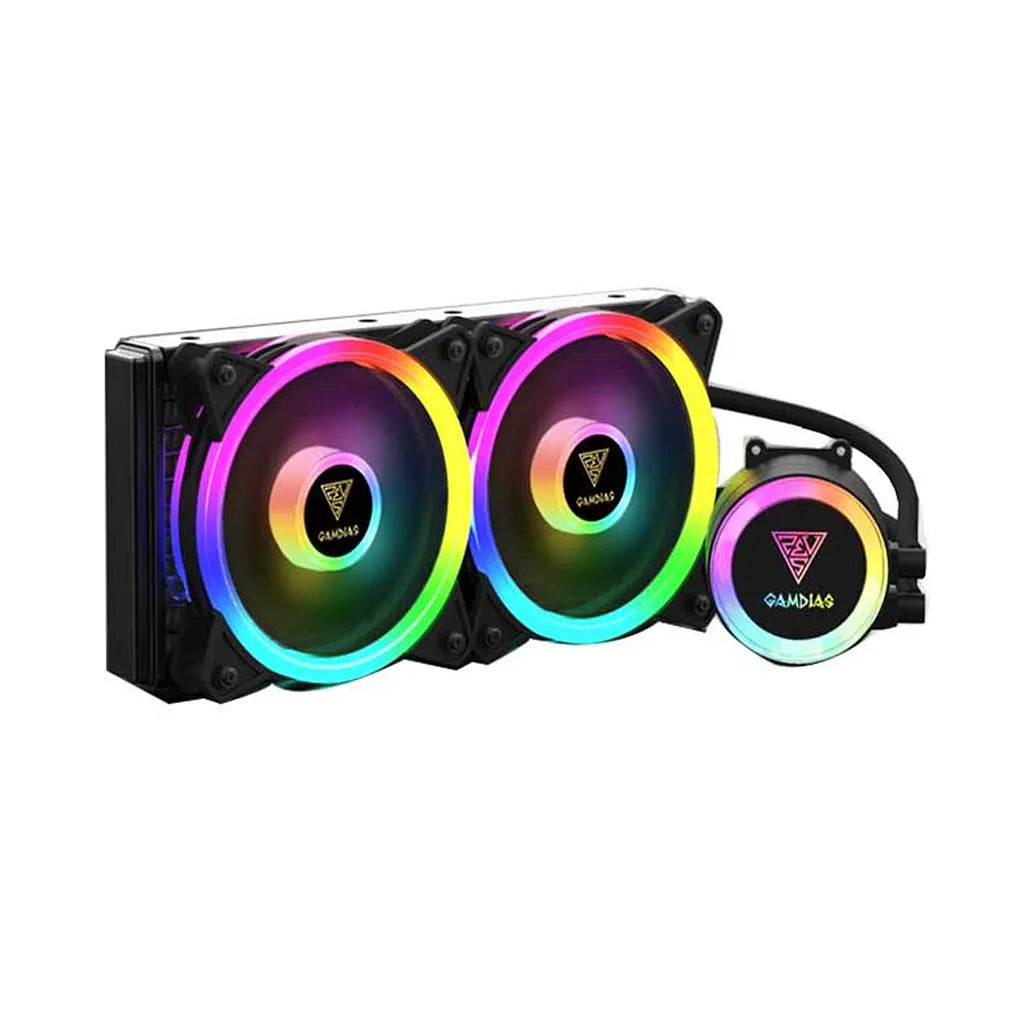 Repacked Gamdias CHIONE M2 240 Lite 240mm ARGB Liquid CPU Cooler with Dual Fans and Pump tpstech.in