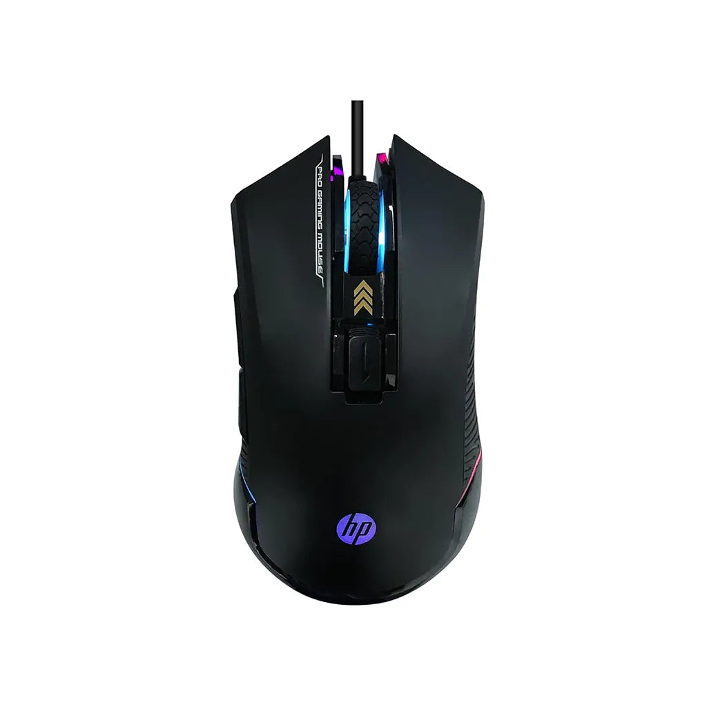 Repacked HP G360 RGB Wired Gaming Mouse with 6200 DPI top view -tpstech.in
