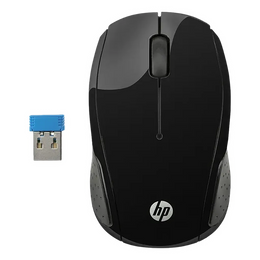 Repacked HP Wireless Mouse 200 1000 DPI Optical Mouse for PC top view with USB nano receiver -tpstech.in