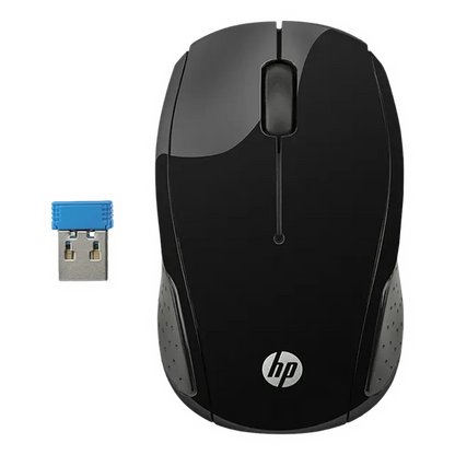 Repacked HP Wireless Mouse 200 1000 DPI Optical Mouse for PC top view with USB nano receiver -tpstech.in