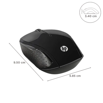 Repacked HP Wireless Mouse 200 product dimensions in centimeters -tpstech.in