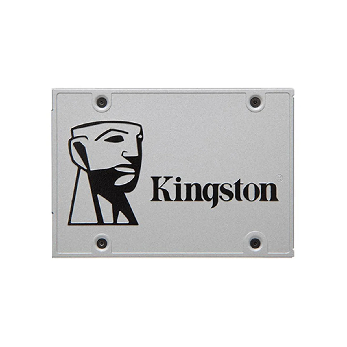Repacked Kingston 240GB UV500 SATA SSD SUV500/240G front view showcasing silver chassis with Kingston branding -tpstech.in